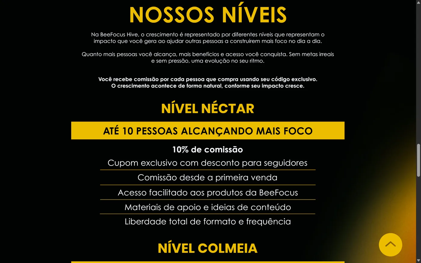Hive antigo — níveis