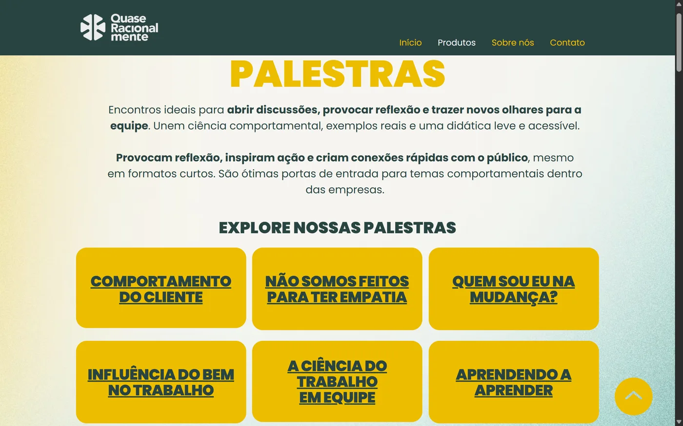 Site antigo — palestras